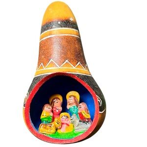 Gourd Nativity Scene Ornament